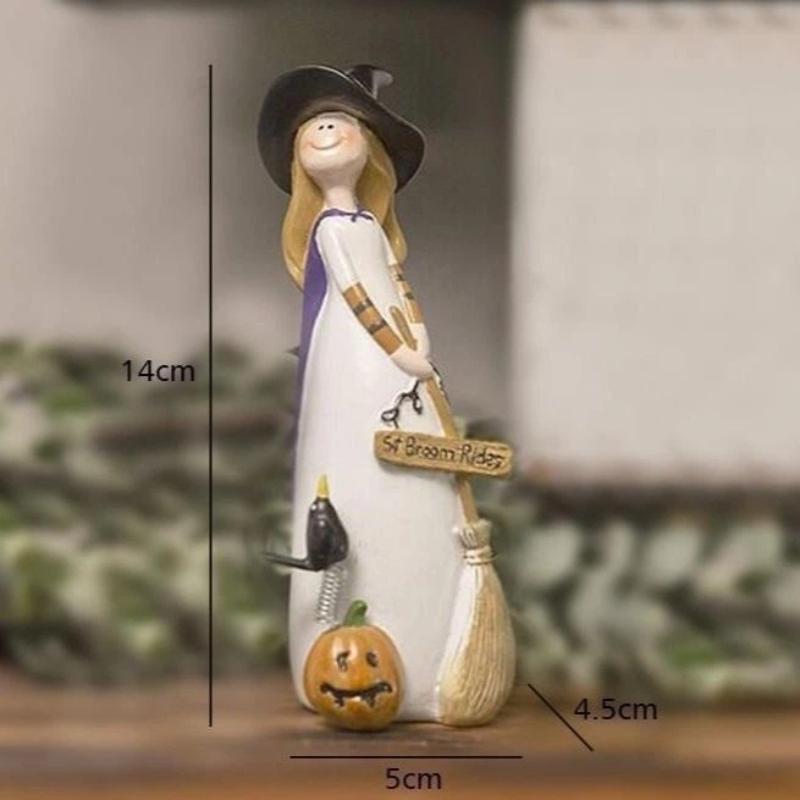 

Cute Resin Witch Figurine – Halloween Decorative Statue Ornament A 14cm