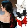 Black Cross Claw Hair Clip: Gothic Punk Shark Hair Accessory for Halloween
