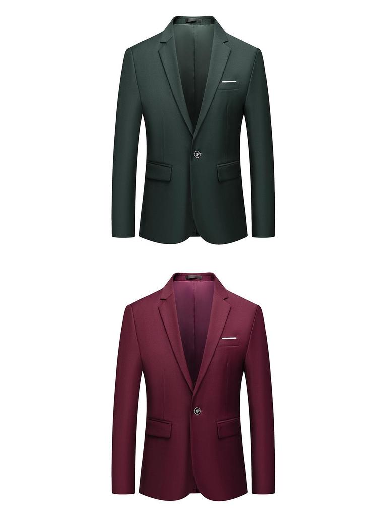 2025 Spring/Autumn Men's Solid Color Single-Button Business Casual Suit Jacket