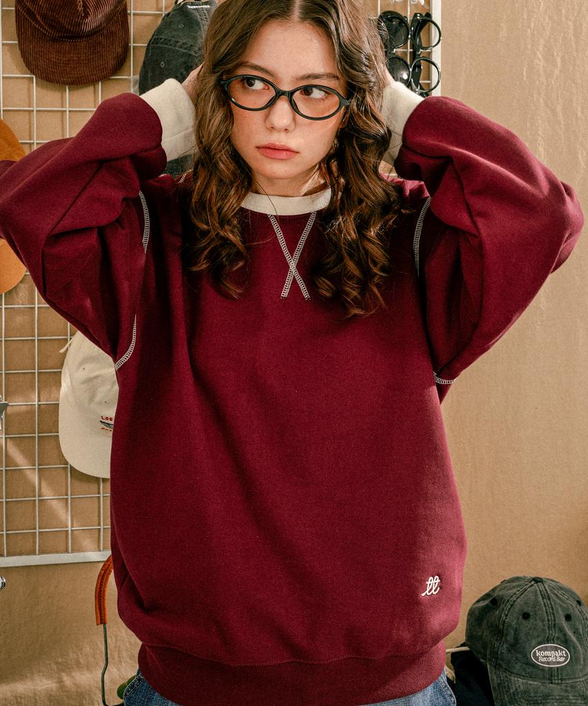 Ttwn New Base Sweatshirt Burgundy Jymt3606