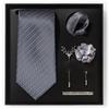 Tie Men'S Net Color Striped Cashew Flower Men'S Tie High Sense 6-Piece Gift Box Men'S Suit Accessories