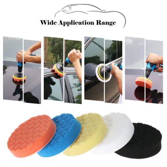 5Pcs 5 Inch 125Mm Car Vehicle Polishing Wave Pads Waxing Buffing Sponge Set