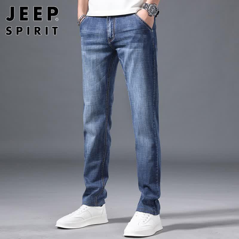 JEEP SPIRIT Men's Loose Fit Straight Leg Jeans