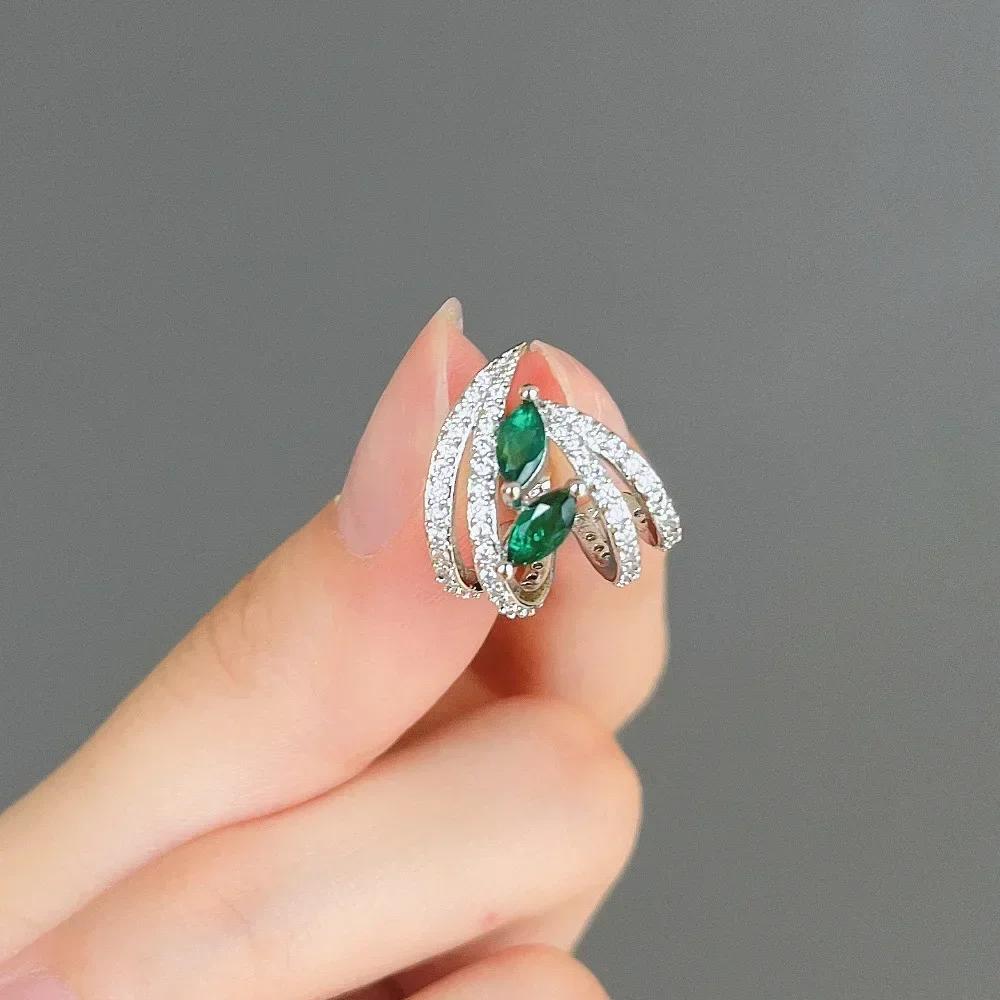 Нові сережки з зеленого кристала Модні Розкішні Жіночні Особистість Модні Весільна Вечірка Оптова Ювелірна Біжутерія