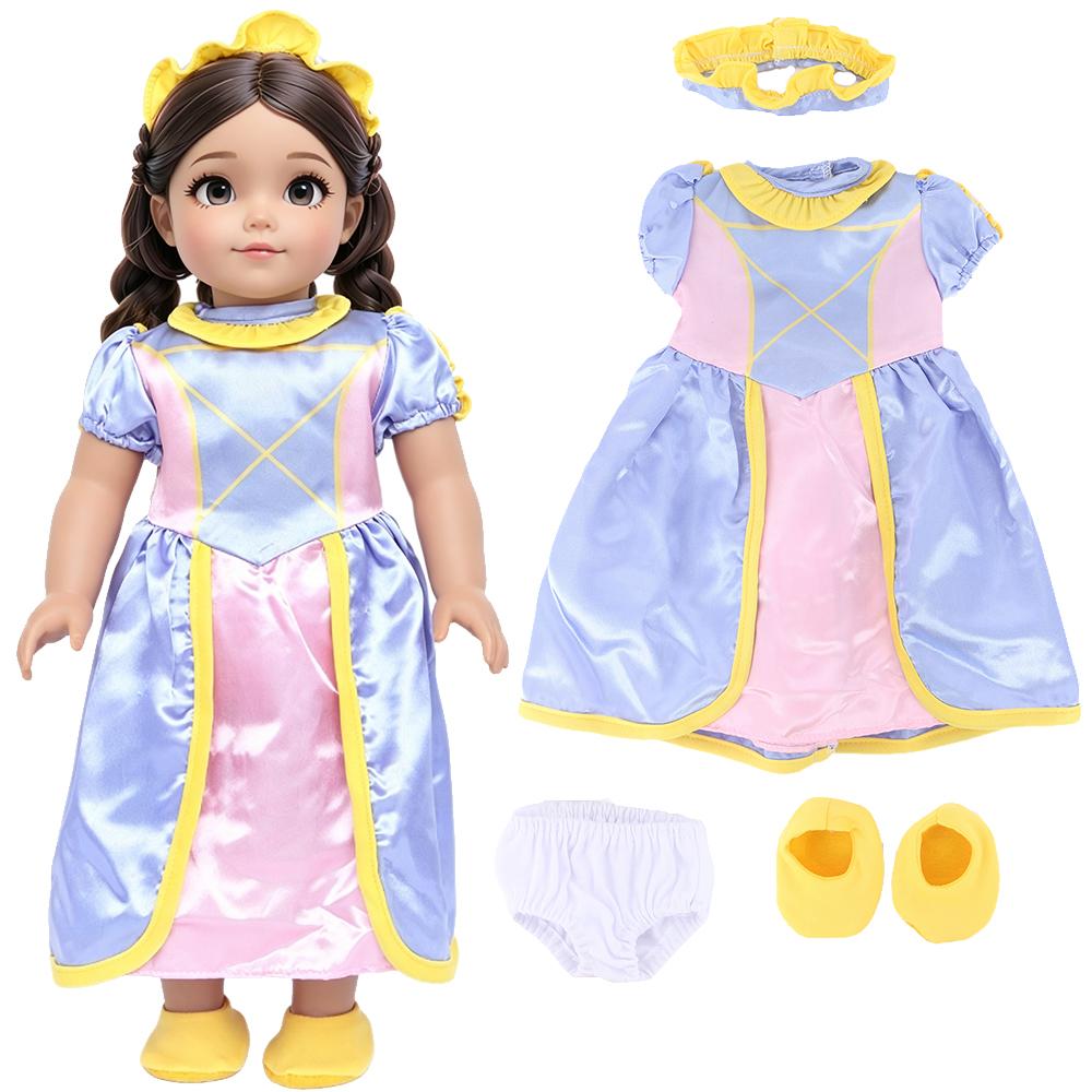 18 Zoll Puppenkleid, hübscher ärmelloser Rock, mädchenhafte Kleidung, Puppenhaus-Zubehör, Outfit für 45 cm Puppenzubehör, Mädchenspielzeug, Geburtstagsgeschenk