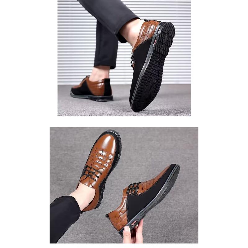 Zapatos Casuales de Hombre de Punta Redonda, Zapatos Casuales de Cordones Frontales, Zapatos Casuales de Hombre de Tacón Plano