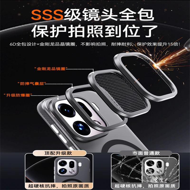 For OPPO Find X9 Pro For Magsafe Magnetic Case For Find X 9 X9Pro 5G Luxury Skin Feel Matte Transparent Camera Protective Bumper