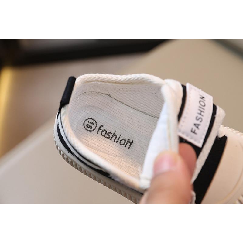 Spring-autumn children's canvas shoes, boys' casual shoes with shell toe, girls' cookie shoes, soft sole baby shoes