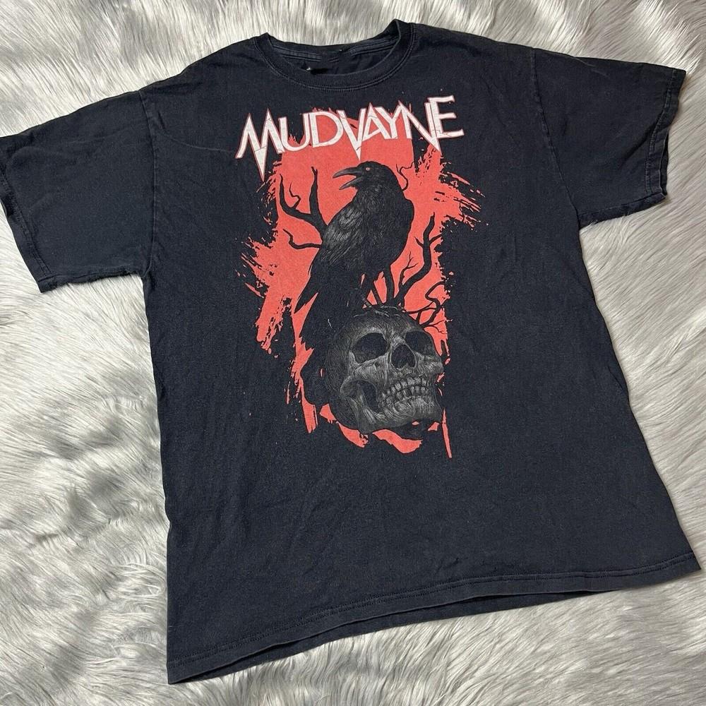 Футболка Mudvayne Nu Metal Черная Красная Череп Ворона Унисекс S-5XL Унисекс Футболка L