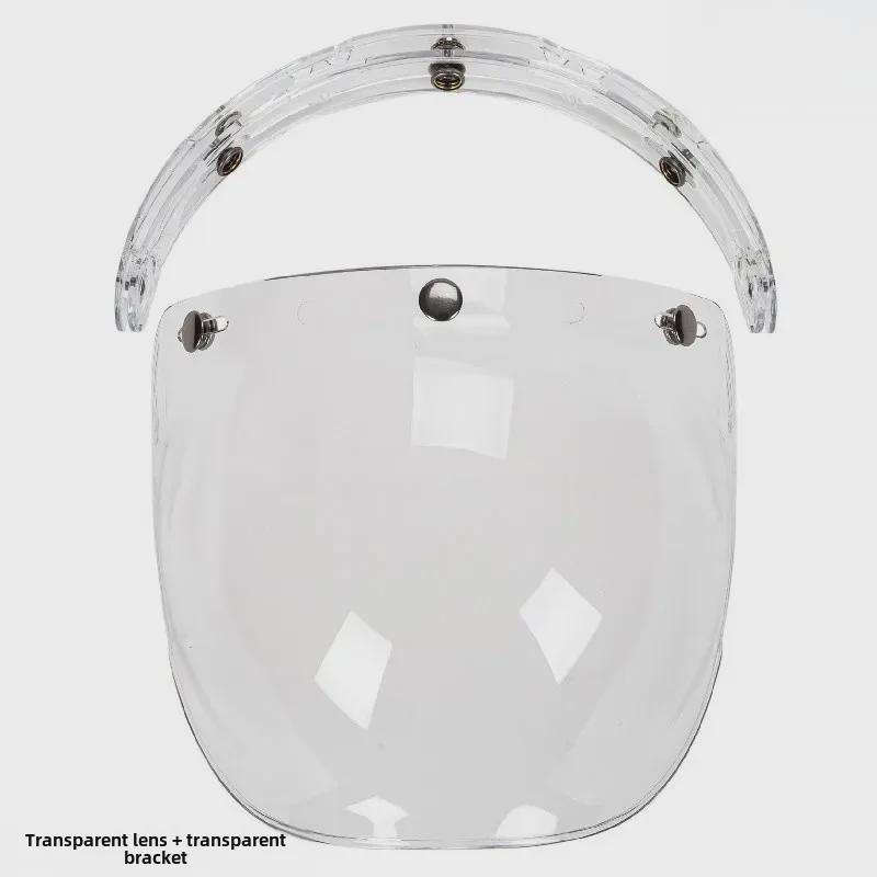 Japanese Three-Button Bubble Lens Motorcycle Helmet