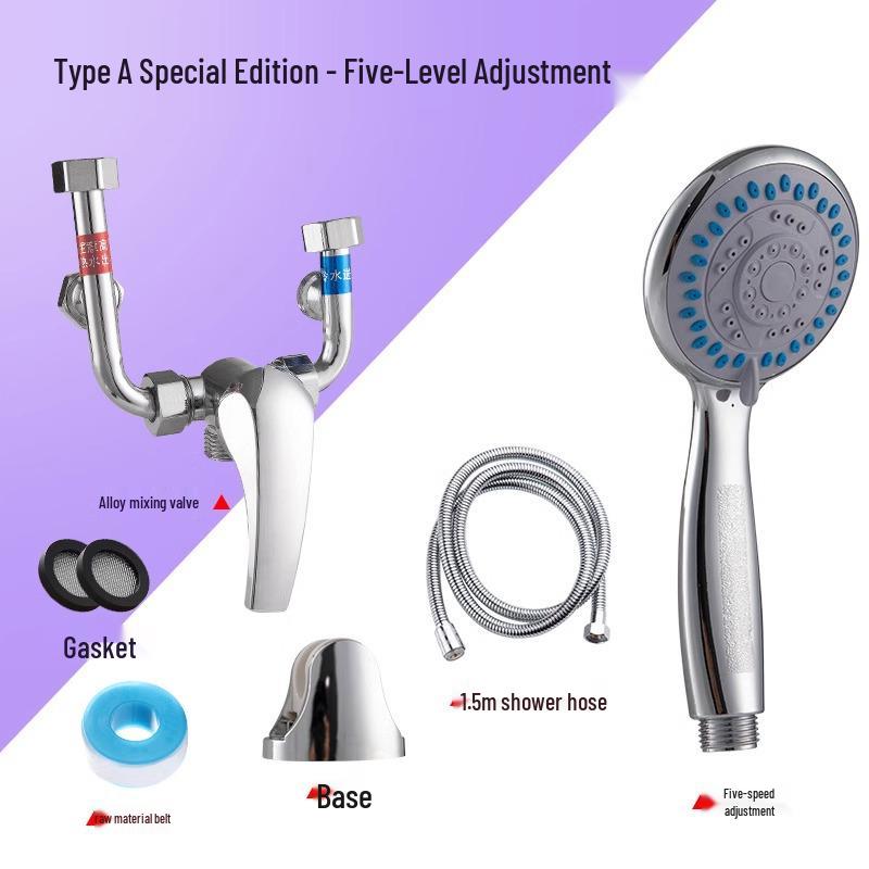 All-Copper U-Shaped Electric Water Heater Shower Faucet Set