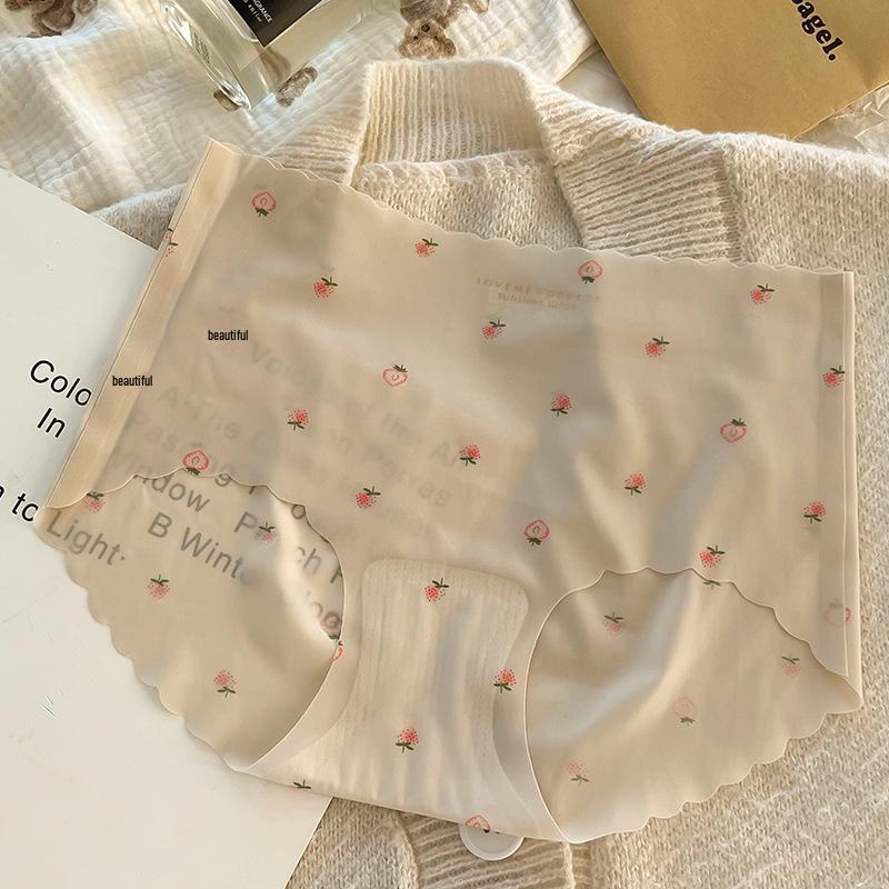 Ice Silk Polka Dot Seamless Quick-Dry Women's High-Waisted Breathable Antibacterial Panty