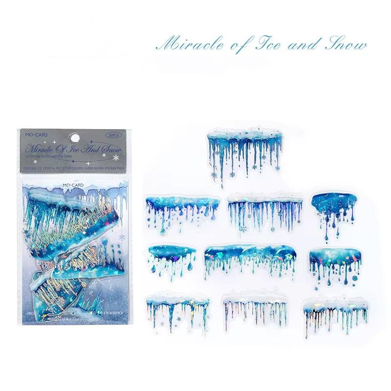 

20 шт./пакет Лазерная наклейка из ПЭТ с эффектом капли дождя и ряби, Скрапбук, Журнал, Ландшафтный дизайн, DIY украшение, Чехол для телефона, Искусство, Дневник, Водонепроницаемая наклейка