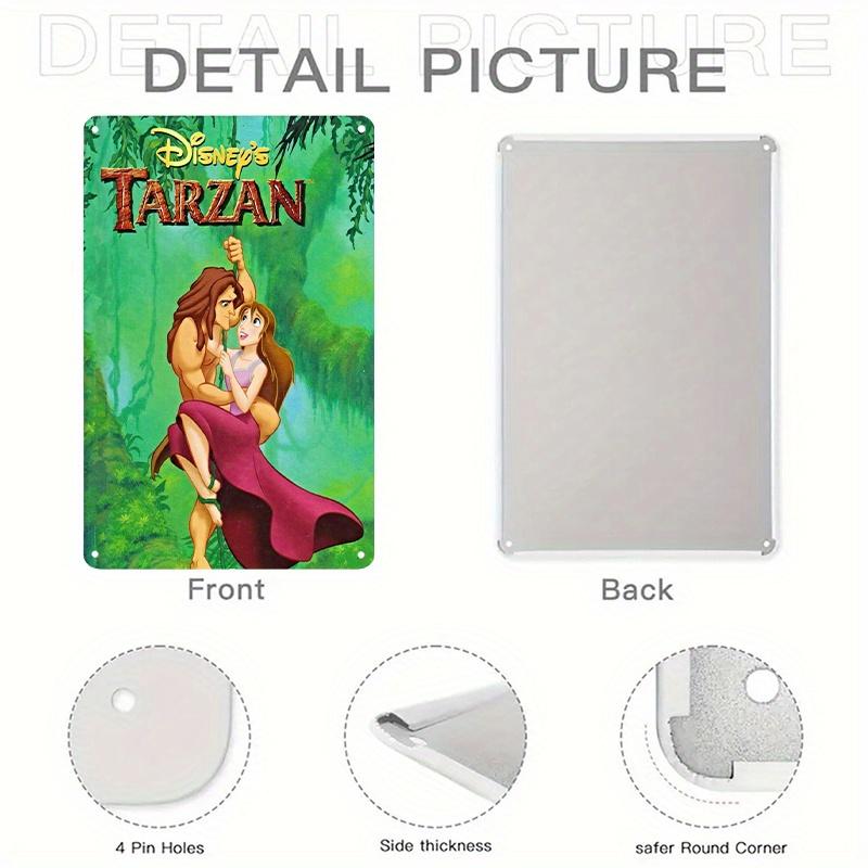 Tarzan & Jane Wall Art - Vintage-Inspired 8x12" Metal Poster Sign, Rustic Home Decor for Living Room, Bedroom, or Office, Easy-t