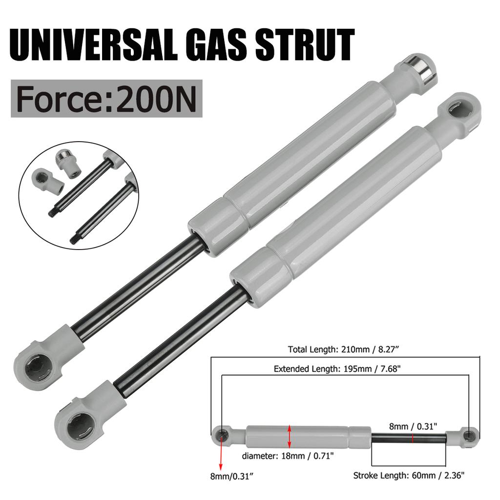 2X 200N/320N 195mm 8mm Car Gas Strut Bars Gas Spring Hood Support Rod Shock Lift for RV Bed Window Bus Caravans