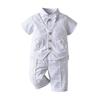 Completo Due Pezzi Estivo da Ragazzo Stile Gentiluomo Britannico: Top a Maniche Corte e Papillon