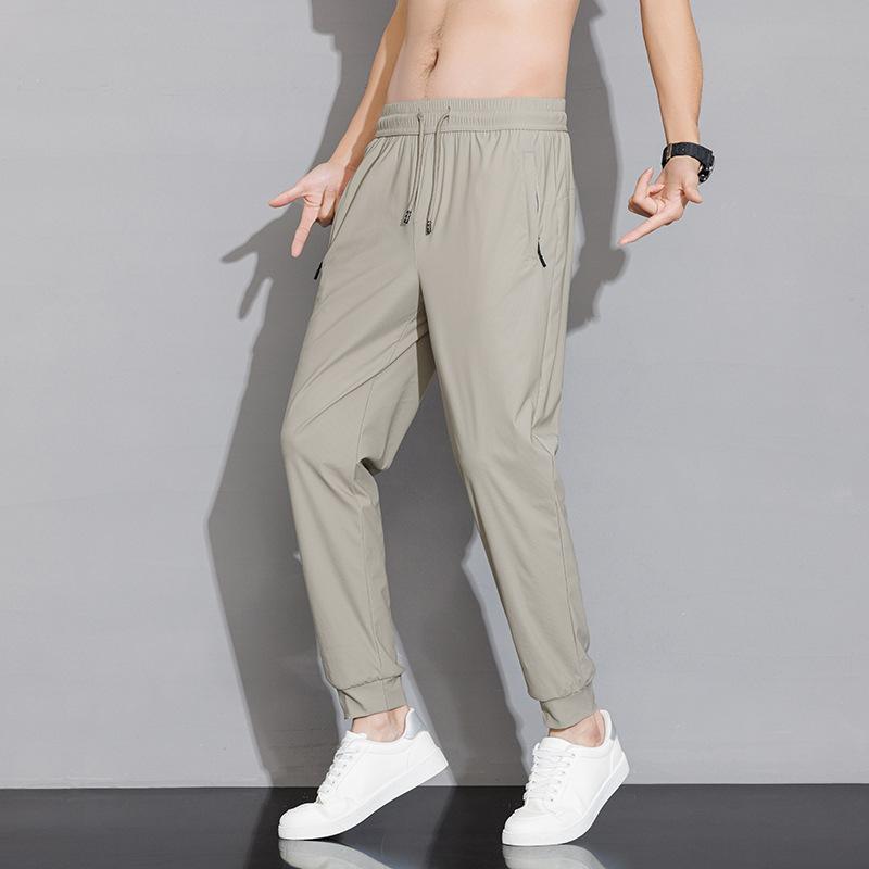 Pantaloni Estivi Taglia Grande in Seta Ghiaccio Pantaloni Casual da Uomo Asciugatura Rapida Traspiranti Pantaloni in Seta Ghiaccio