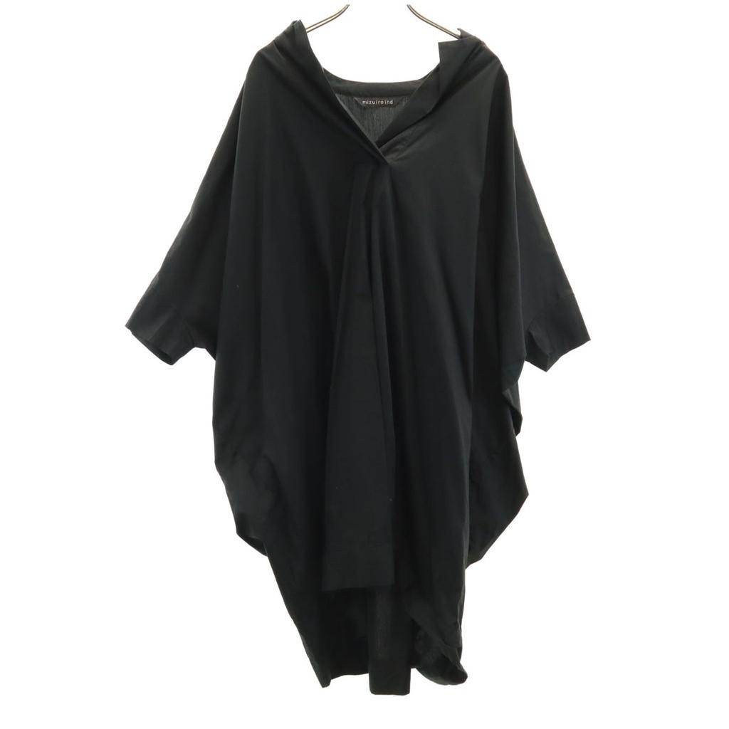 Mizuiro Ind Made In Japan Five-quarter Sleeve V Neck One Piece Black Women Used