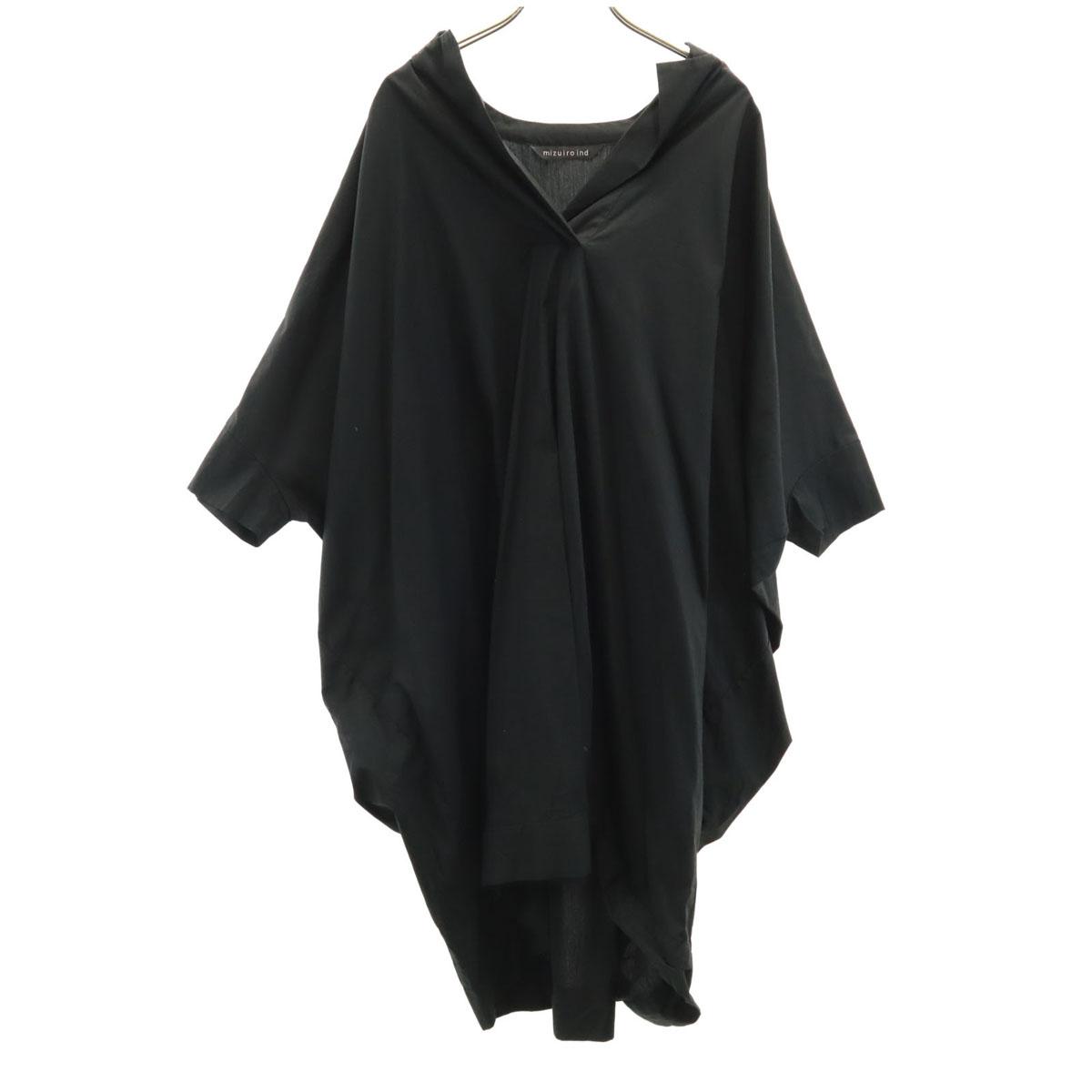 

mizuiro ind сделано в Японии Рукав три четверти V-образный вырез цельное черное Женщины Б/у