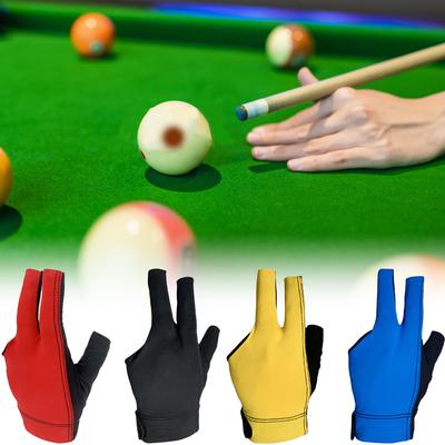 1Pc Beginners Practice Non-slip Billiard Gloves Professional Three Fingers Snooker Pool Cue Billiard Glove for Left Hand Lycra