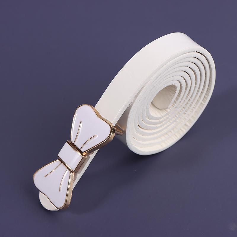 

Женское платье из лакированной кожи с пряжкой-бантом, декоративные маленькие тонкие ремни для женщин, роскошный дизайнерский бренд белый