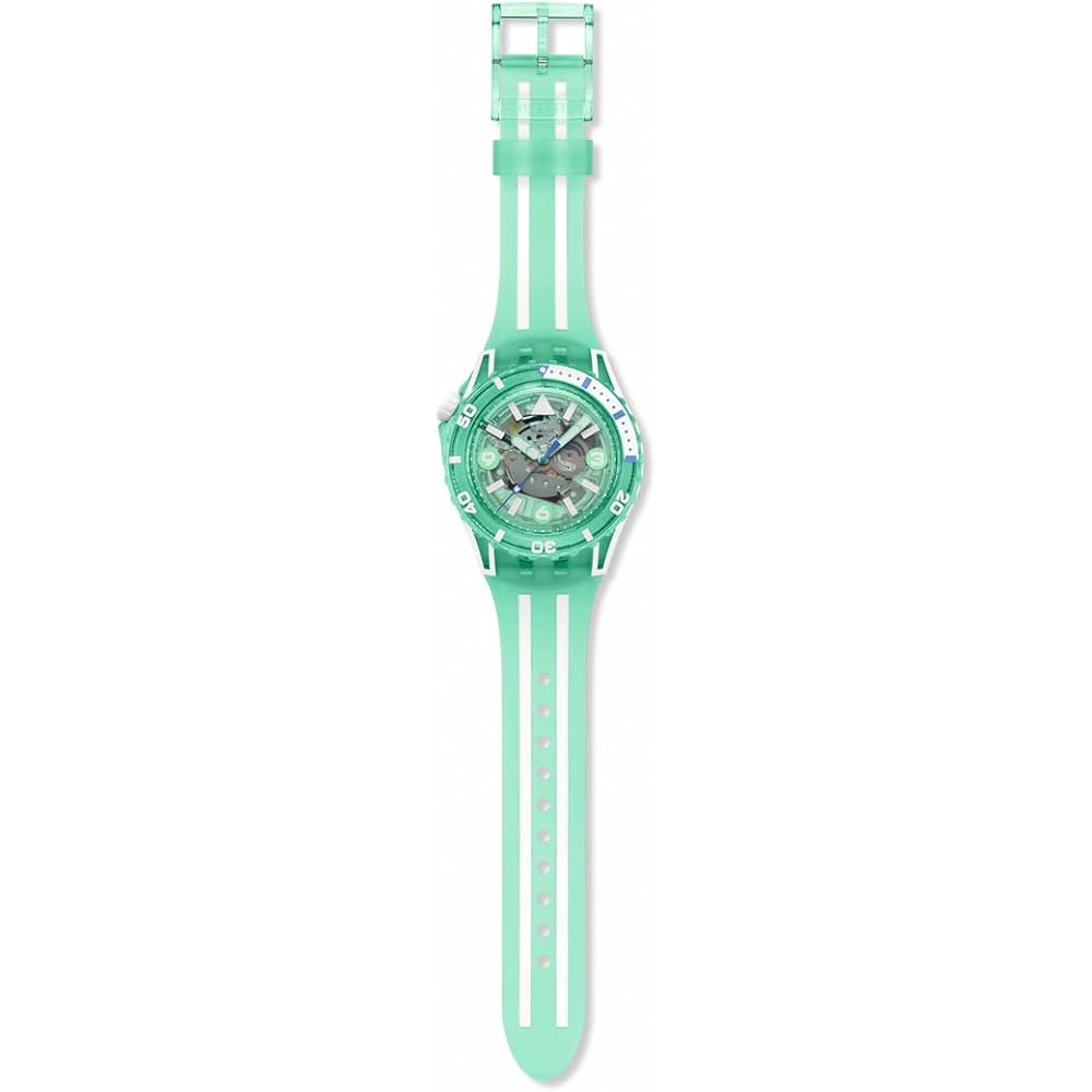Swatch Scubaqua Medusae Unisex Watch Green 43mm Water Resistant Silicone Strap