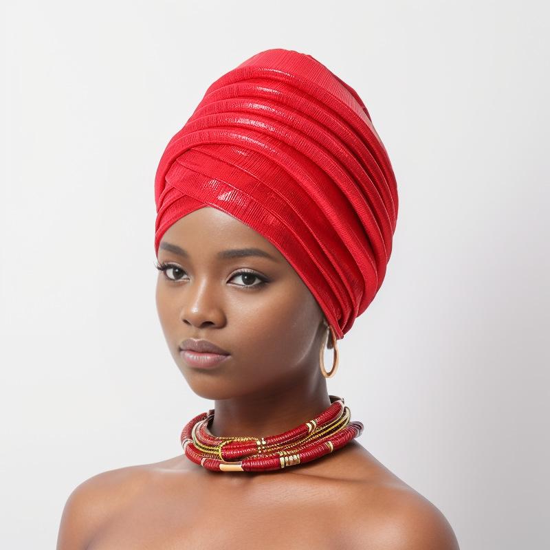 Beauty Strip Multi -Layer Exaggerated Turban Cap African Hat Muslim Turban Hat