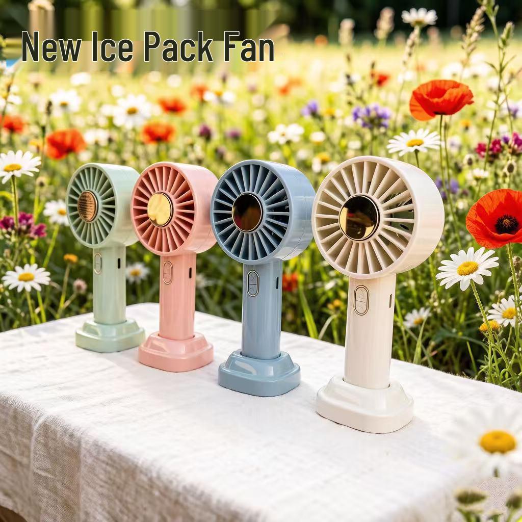 Portable USB Charging Handheld Fan with Refrigeration and Desktop Vertical Mode