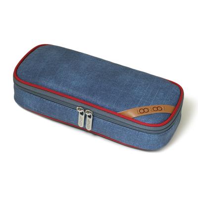 LOONLOON 672 Jeans Pencil Case Indigo Blue Large Capacity Stylish Denim Two-story Multi-functional