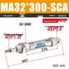 Mini Stainless Steel Pneumatic Cylinder MA Series (16-40mm Bore, 50-200mm Stroke)