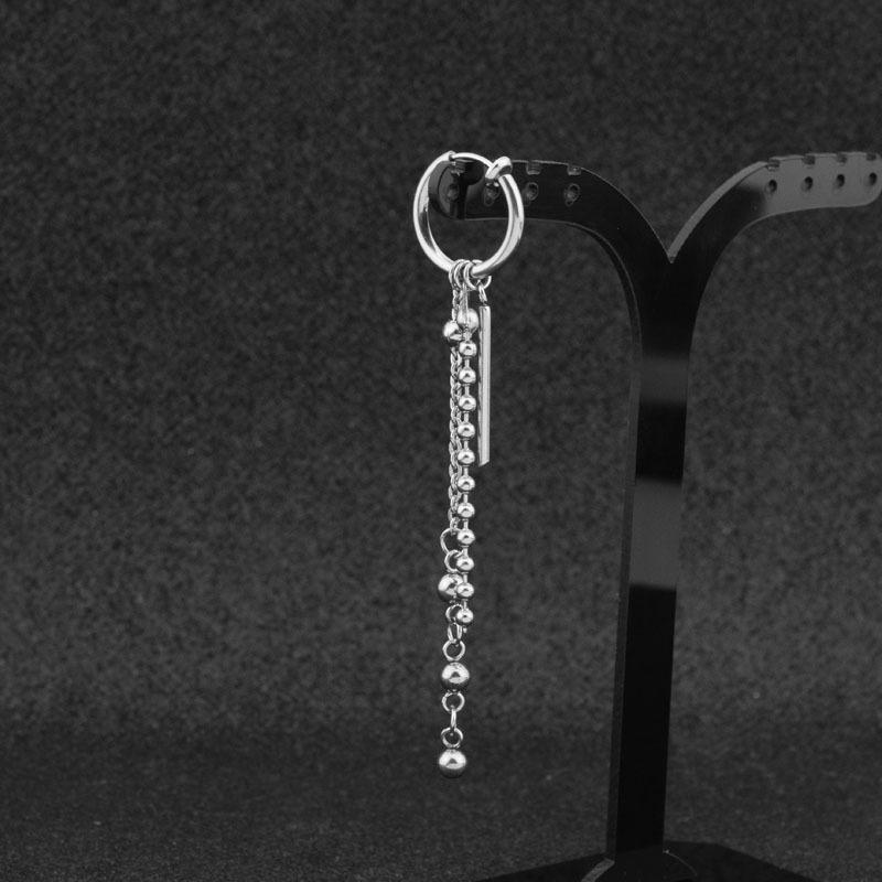 Bulletproof Small Group Park Zhimin with the Same Round Bead Chain Earrings, Non-fading Ears for Men and Women