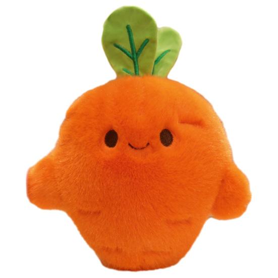 Cute Mini Fruit Plush Toy Soft Stuffed Animals for Kids Realistic Huggable Cuddle Toy for Claw Machine Prizes Birthday Gift Carrot Set