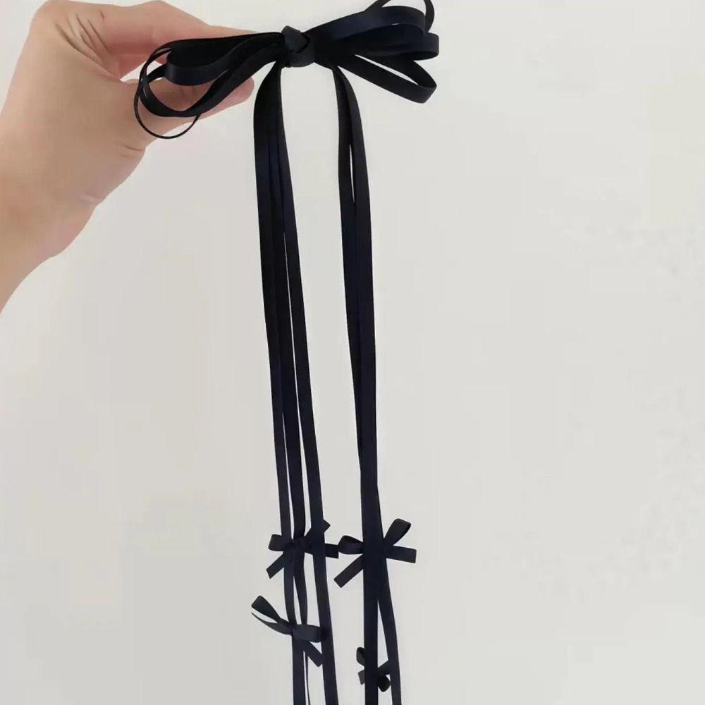 Harajuku Balletcore Bow Hairpin Tassel Bowknot Barrettes Sweet Long Ribbon Bow Hair Clip  Girl
