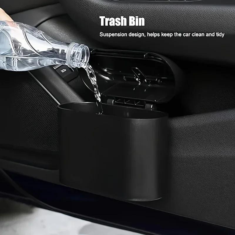 1pc Car-Mounted Trash Can - Mini Garbage Bin & Storage Box for Auto Organization (Essential Accessory)