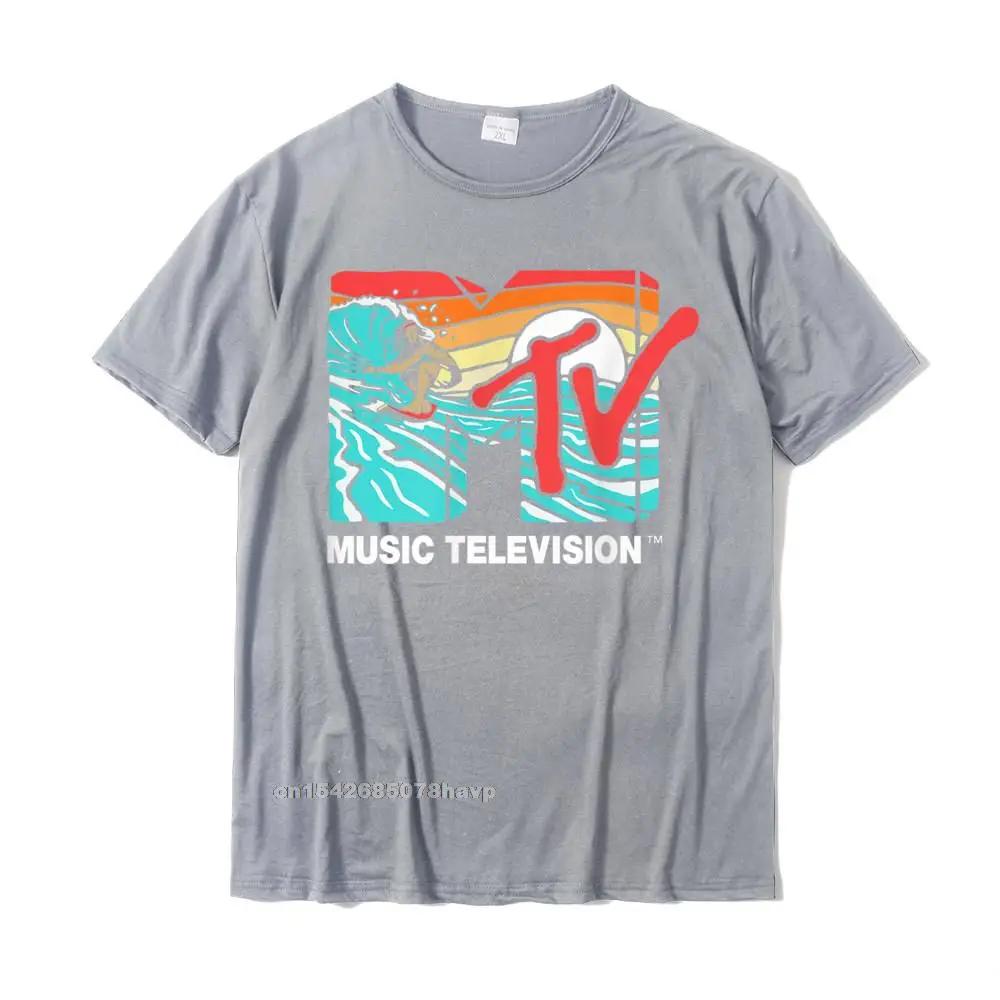 Mademark X MTV - MTV Catch A Wave MTV Surfer Logo Retro Grafik T-Shirt im Angebot Herren T-Shirt Gruppen-T-Shirt Baumwolle Lässig