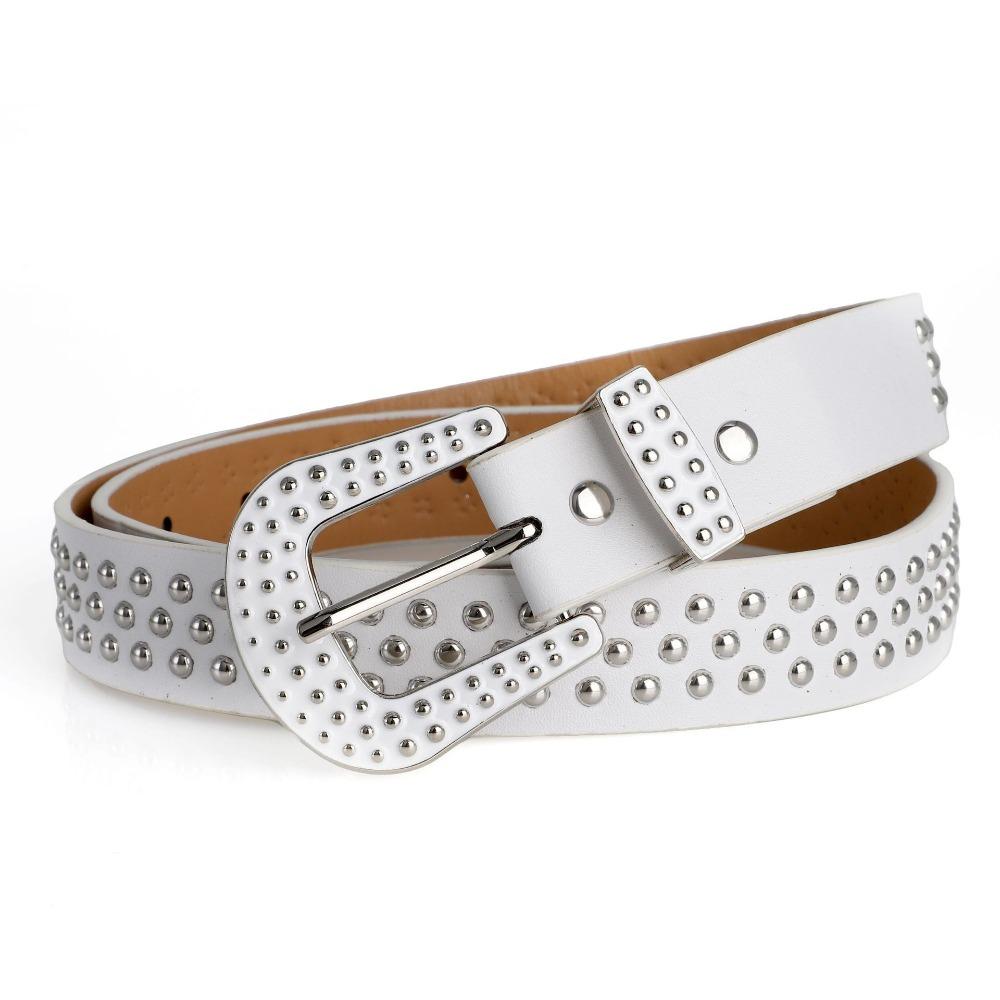 

Панк Стиль Заклепки Панк Ремінь Y2k Ремінь з голковою пряжкою Тенді Сабкультура Ремінь Унісекс білий