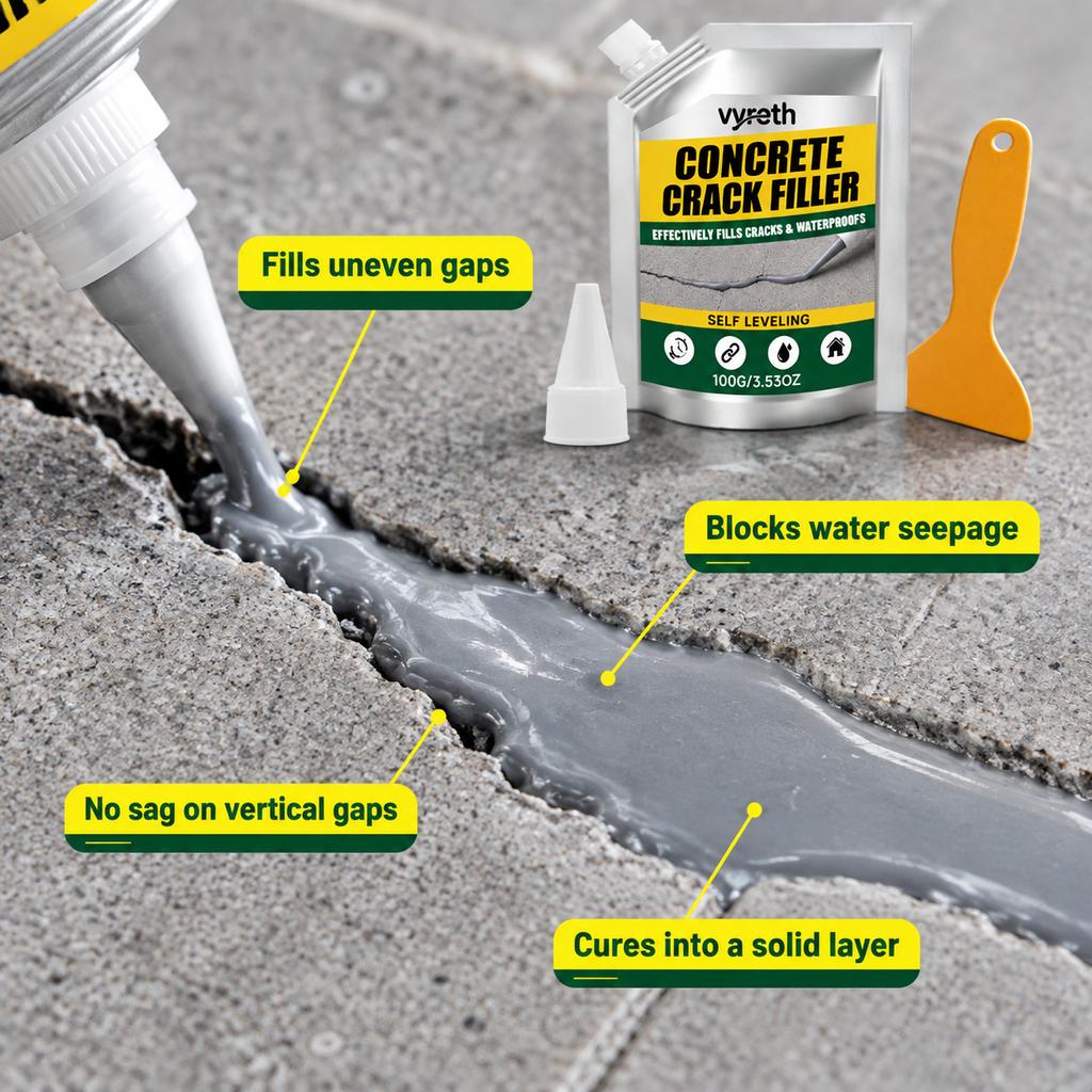 Multi Purpose Waterproof Sealant Crack Filler Concrete Wall Floor Furniture Gap Repair Putty DIY Kit 100g Home Renovation