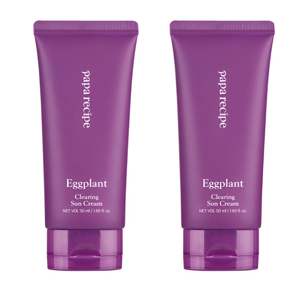 [2-Pack] Papa Recipe Eggplant Clearing Sun Cream SPF50+ PA++++ (50ml x 2) Soothing Sunscreen