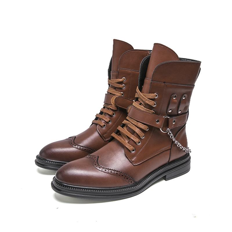 

Дизайнерская мода Новые мужские рокерские панк пряжки для ремня Вестерн ботильоны Ботас Британия Роскошная мотоциклетная обувь Zapatos Hombre 38