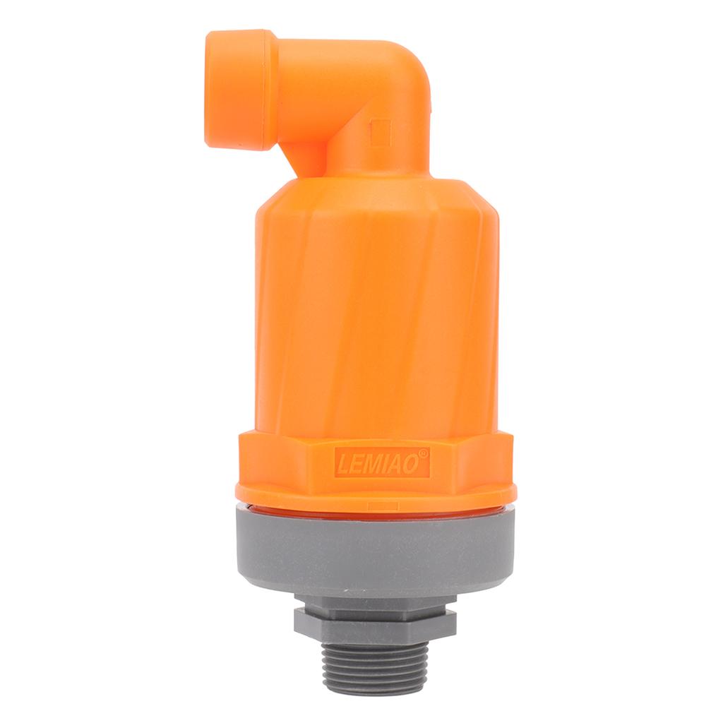 Orange Automatic Air Vent Valve High Hardness Great Flowing Rate PP Exhaust Vent Valve Top G1 2 Bottom G1 Compound Type