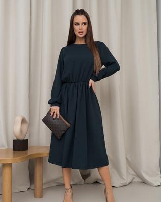 Grünes klassisches Kleid mit langen Ärmeln ISSA PLUS