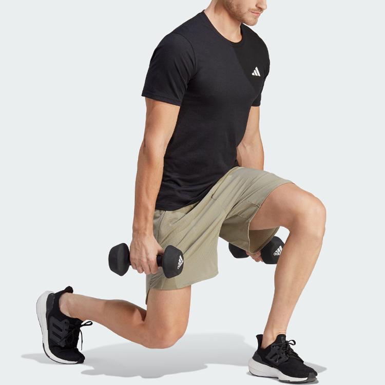 adidas Designed For Hiit Shorts Color Block Logo Training Fitness Shorts Men Shorts Pebble-Grey IB9081