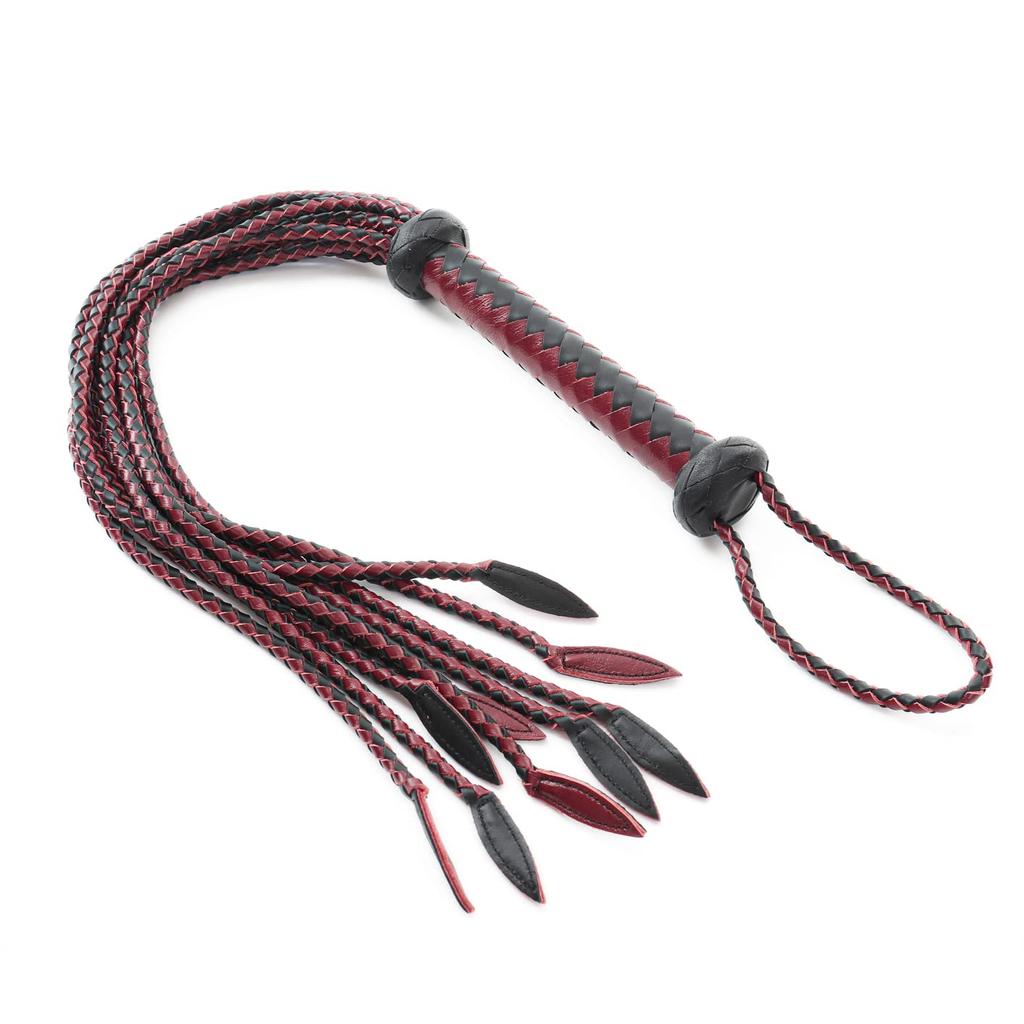 Liebe Seele Genuine Nine Tailed Luxury SM Wine Cosplay Whip, Leather, Whip, Goods, Red, Queen, Training, Punishment, Restraint,