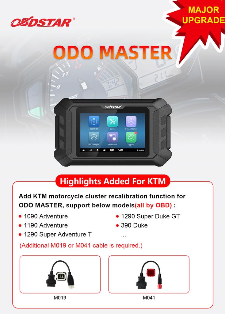 2025 OBDSTAR ODO Master Full Version for Odometer Adjustment/ Oil Reset/ OBDII Functions Get Free FCA 12+8 Adapter with 13 Months Free Update