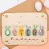 Wooden Easter Greeting Card Handmade OSTERN Rabbit Ear Colorful Egg Decoration Sign