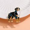 Geometric Line Sheepdog Brooch Cute Dog Animal Anti Exposure Adjustable Waist Pin Badge for Clothes Backpack Decoration Accessory