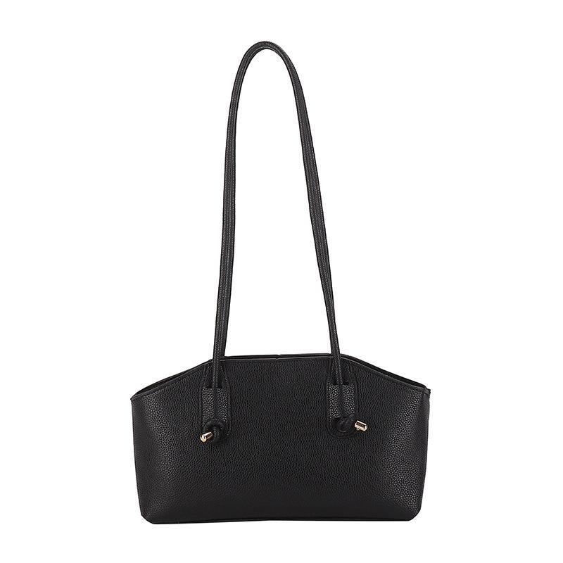 Monochromatic Feminine Large Capacity Shoulder Bag Commuting Tote Retro PU Leather Casual Feminine Bag New