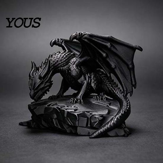 Dark Fantasy Room Ornament 3D Printed Rock Dragon Statue, Figurine, Gothic Desktop Home Decor for Bookshelf Decor, Collectible Ornament, Gift