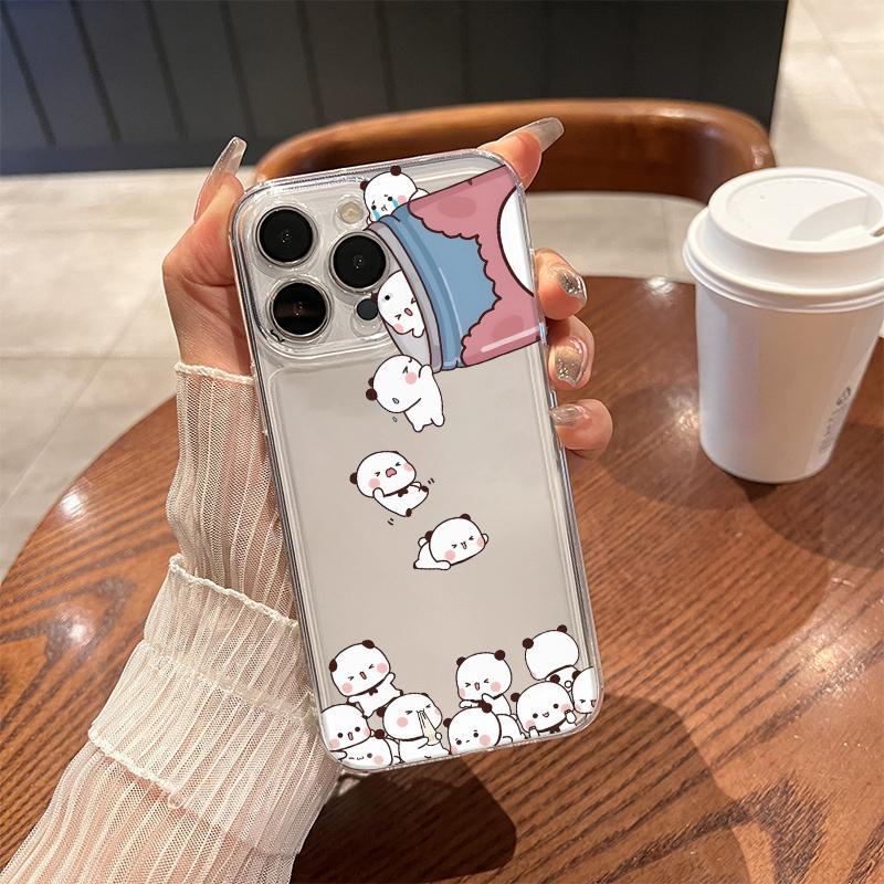 Funny Cat Phone Case For iPhone 17 Air 16E 16 15 14 11 Pro Max Plus 13 12 Mini 8 7 X XR Transparent Shockproof Cover