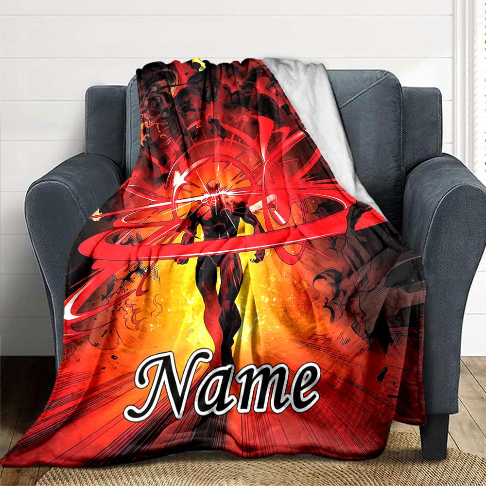 Custom Name Iron Man Tony Stark'S Armor Party Blanket For Couch Bed Plush Cozy Fuzzy Blanket Super Soft Warm Blankets For Fall And Winter 0916273